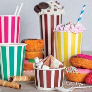 Stripy Milkshake Cups